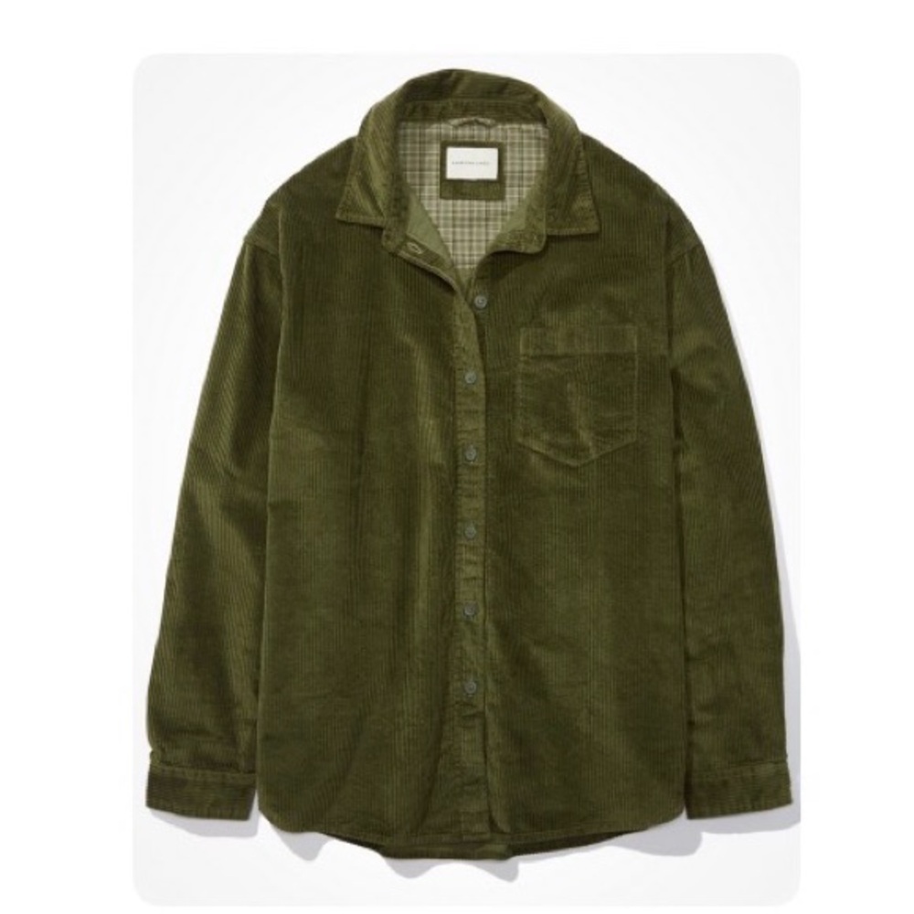 AE Oversized Corduroy Shirt Olive